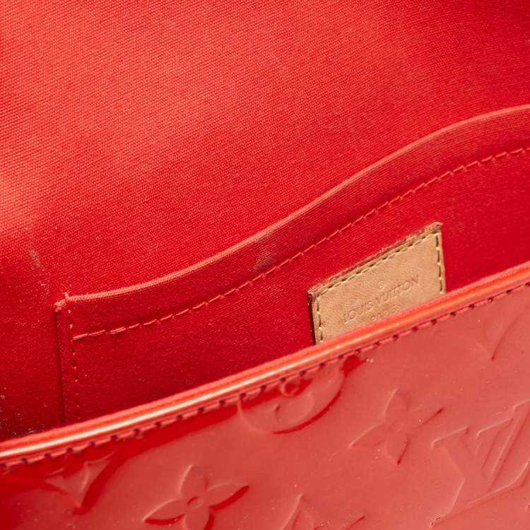 Pre Owned Louis Vuitton Rouge Grenadine Monogram Vernis Bellflower GM Bag