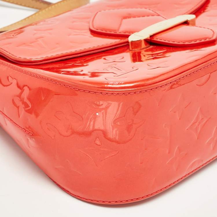 Pre Owned Louis Vuitton Rouge Grenadine Monogram Vernis Bellflower GM Bag