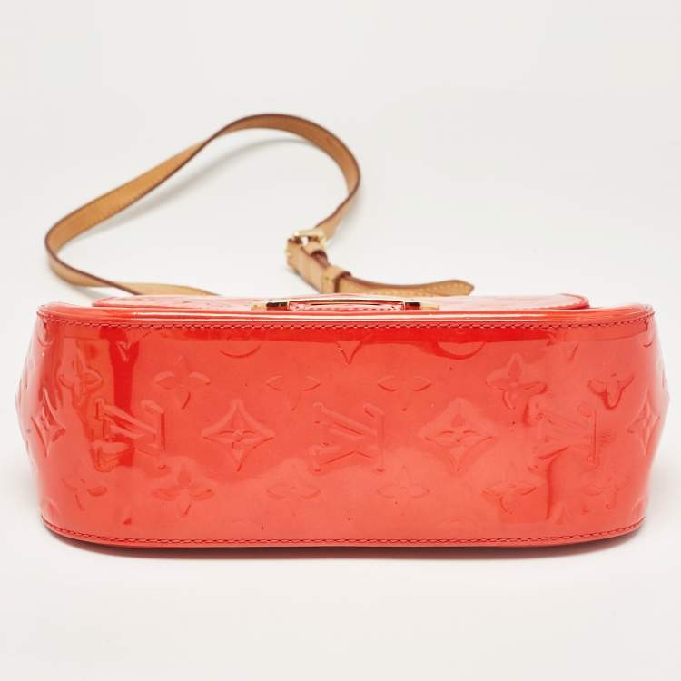 Pre Owned Louis Vuitton Rouge Grenadine Monogram Vernis Bellflower GM Bag