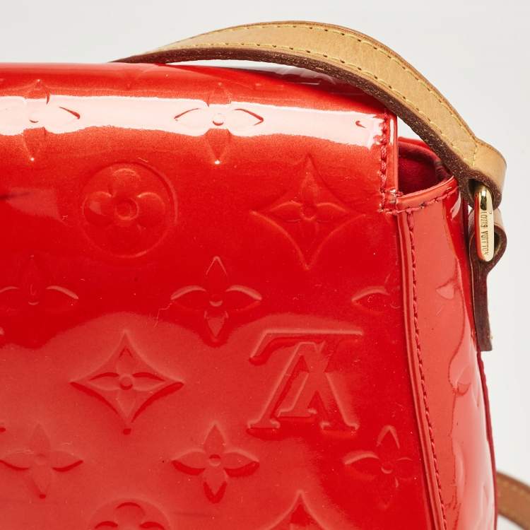 Pre Owned Louis Vuitton Rouge Grenadine Monogram Vernis Bellflower GM Bag