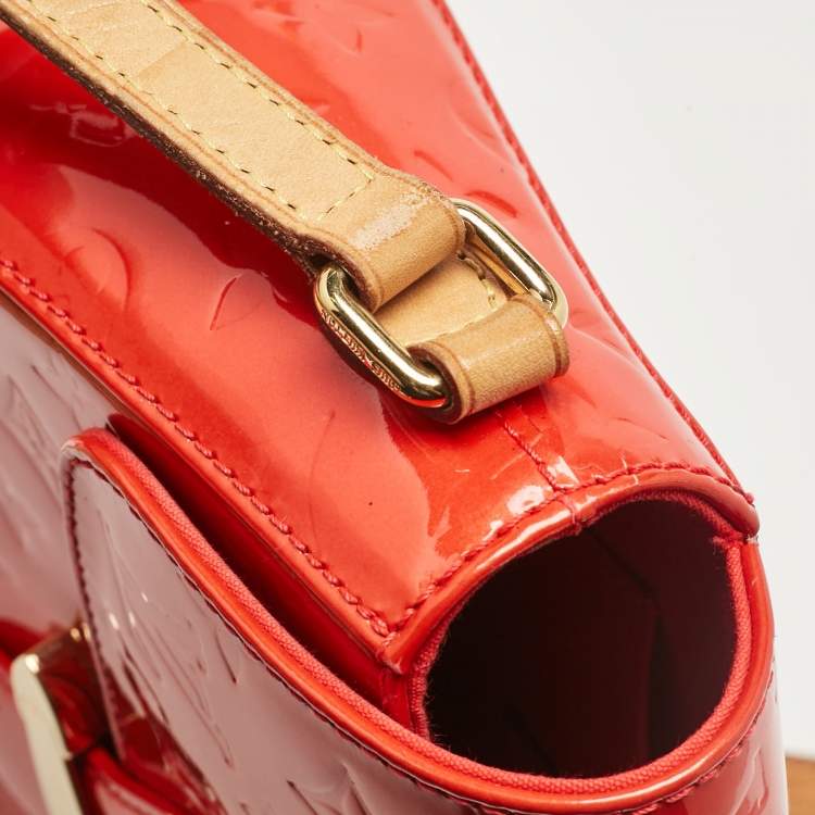 Pre Owned Louis Vuitton Rouge Grenadine Monogram Vernis Bellflower GM Bag