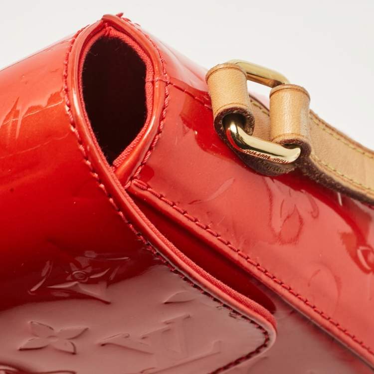 Pre Owned Louis Vuitton Rouge Grenadine Monogram Vernis Bellflower GM Bag