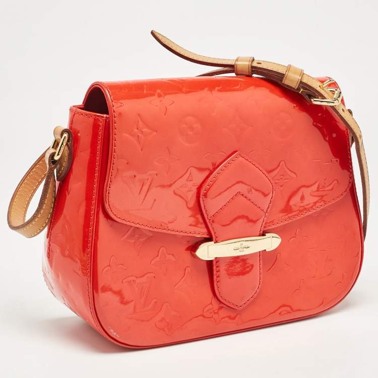 Pre Owned Louis Vuitton Rouge Grenadine Monogram Vernis Bellflower GM Bag
