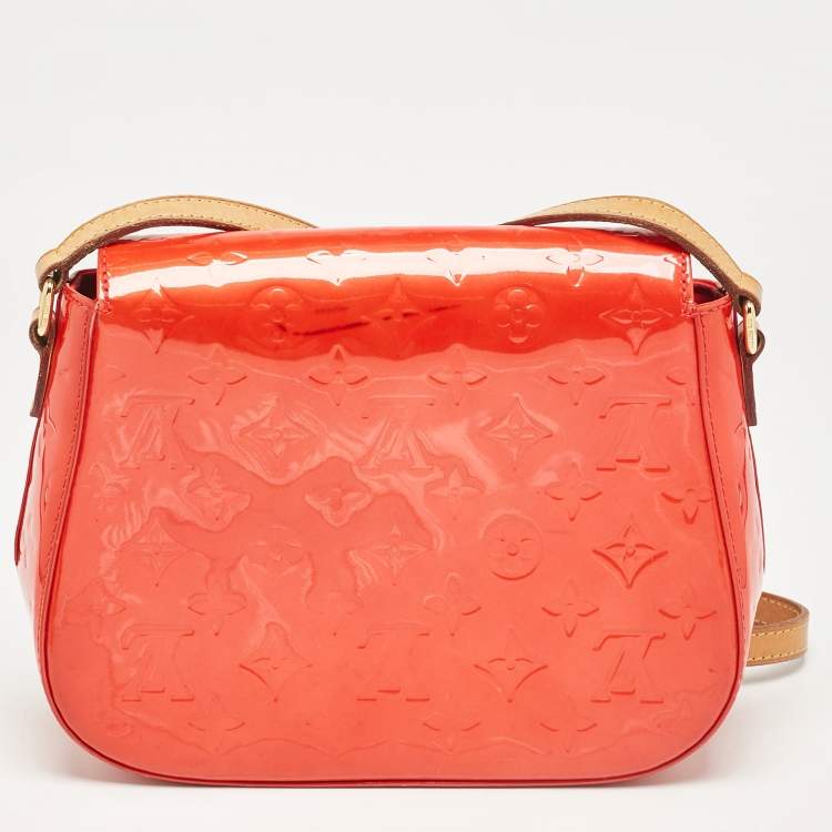 Pre Owned Louis Vuitton Rouge Grenadine Monogram Vernis Bellflower GM Bag