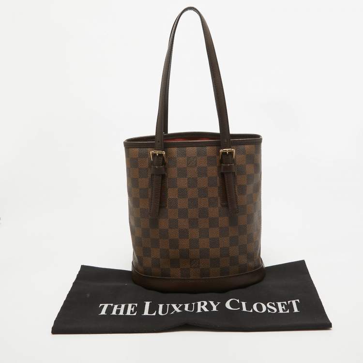 Pre Owned Louis Vuitton Damier Ebene Canvas Marais Bucket Bag