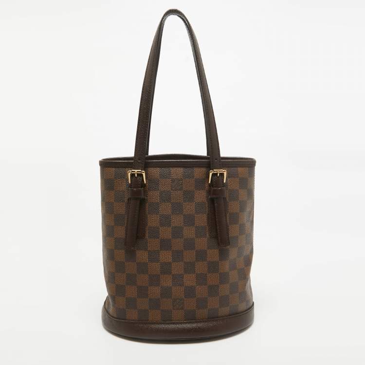 Pre Owned Louis Vuitton Damier Ebene Canvas Marais Bucket Bag