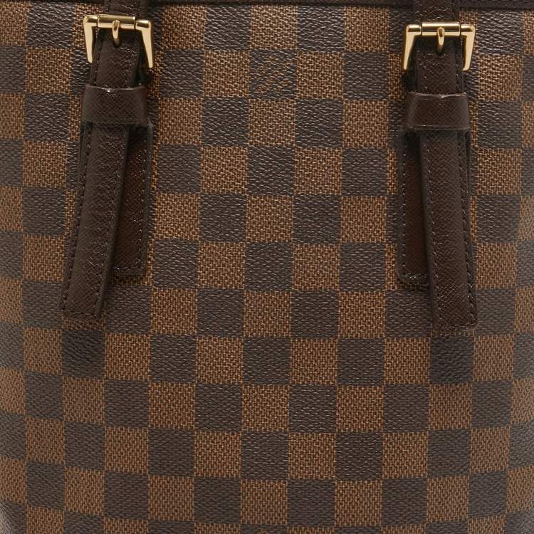 Pre Owned Louis Vuitton Damier Ebene Canvas Marais Bucket Bag