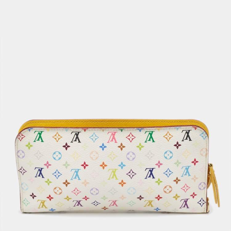 Pre Owned Louis Vuitton White/Multicolor Monogram Canvas Insolite Wallet
