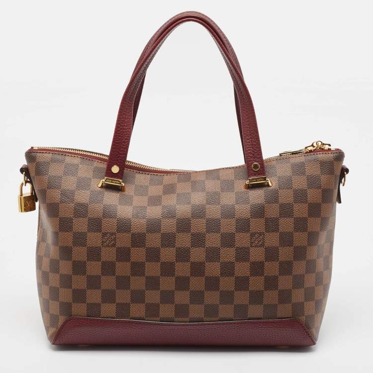 Pre Owned Louis Vuitton Fuchsia Damier Ebene Canvas Hyde Park Bag