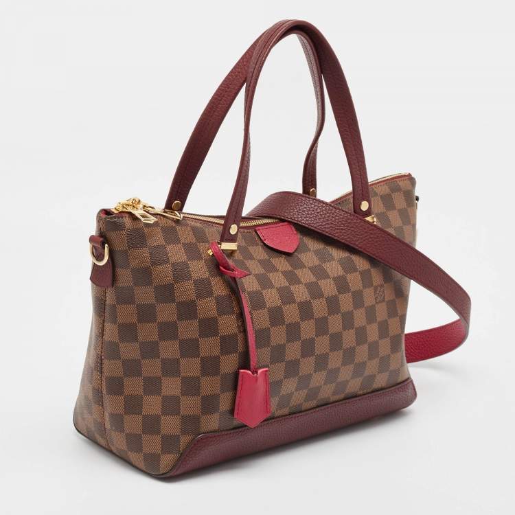 Pre Owned Louis Vuitton Fuchsia Damier Ebene Canvas Hyde Park Bag