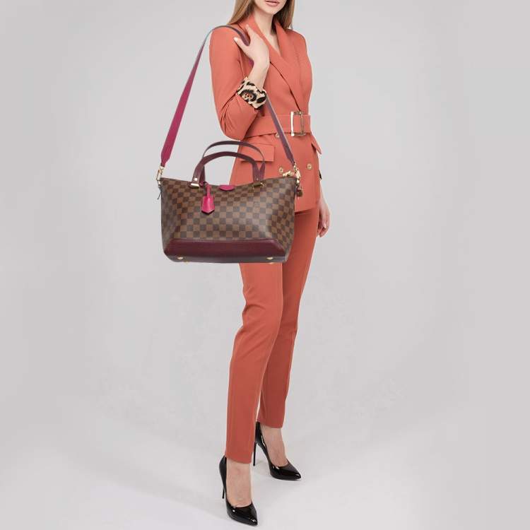 Pre Owned Louis Vuitton Fuchsia Damier Ebene Canvas Hyde Park Bag