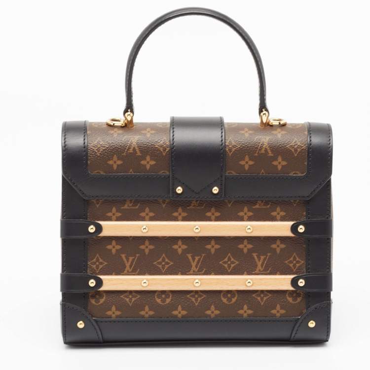 Pre Owned Louis Vuitton Black Monogram Canvas Trianon Top Handle Bag