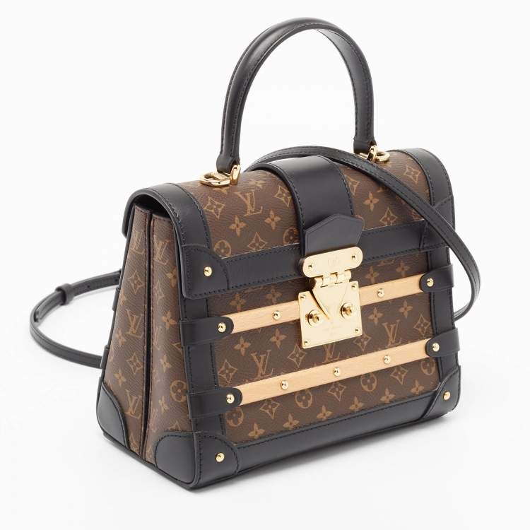 Pre Owned Louis Vuitton Black Monogram Canvas Trianon Top Handle Bag