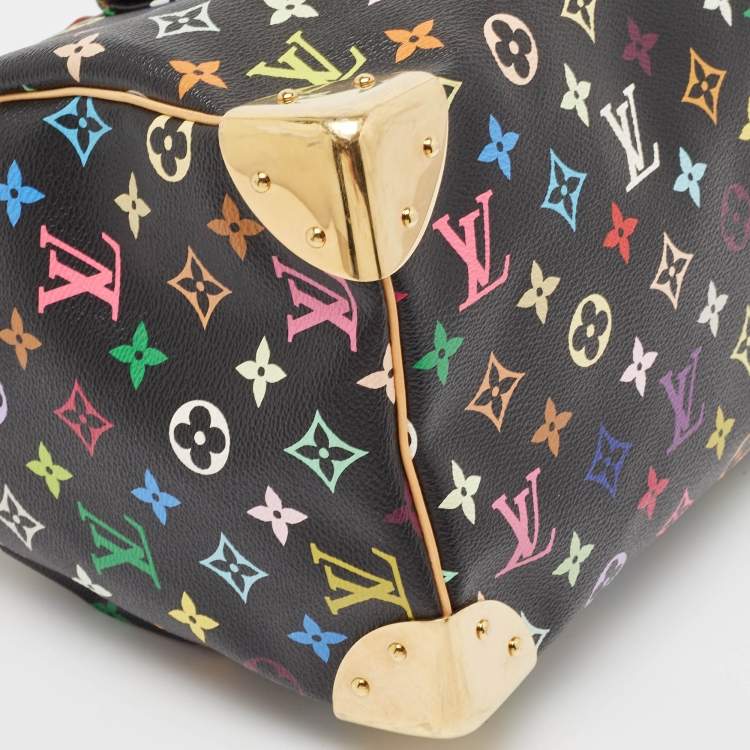 Pre Owned Louis Vuitton Black Monogram Multicolore Canvas Speedy 30 Bag
