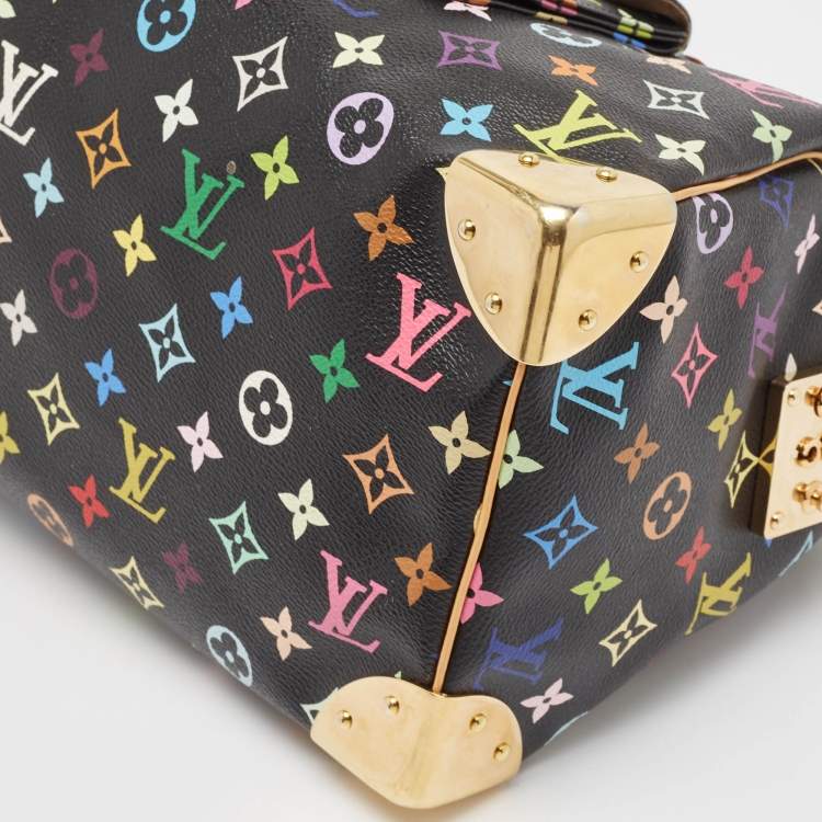 Pre Owned Louis Vuitton Black Monogram Multicolore Canvas Speedy 30 Bag