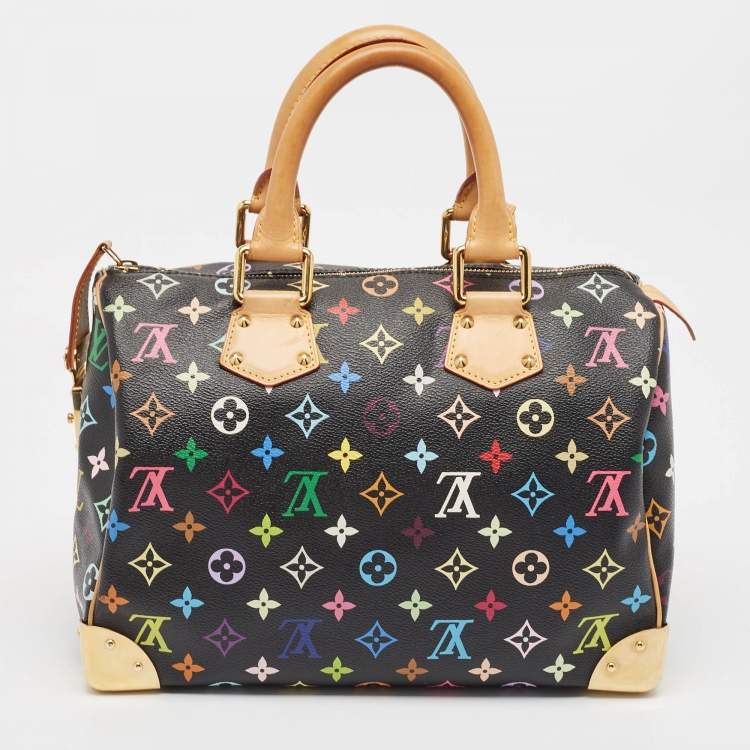 Pre Owned Louis Vuitton Black Monogram Multicolore Canvas Speedy 30 Bag