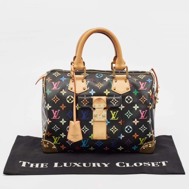 Pre Owned Louis Vuitton Black Monogram Multicolore Canvas Speedy 30 Bag