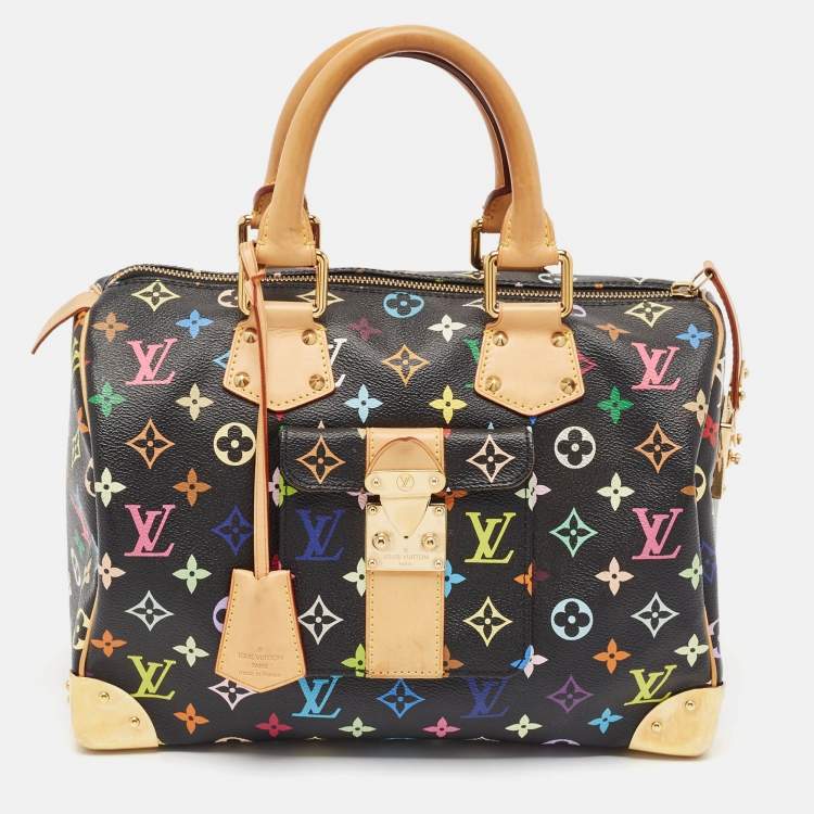 Pre Owned Louis Vuitton Black Monogram Multicolore Canvas Speedy 30 Bag