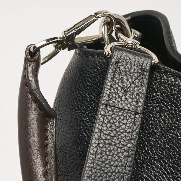 Pre Owned Louis Vuitton Black Monogram Mahina Leather Babylone PM Bag