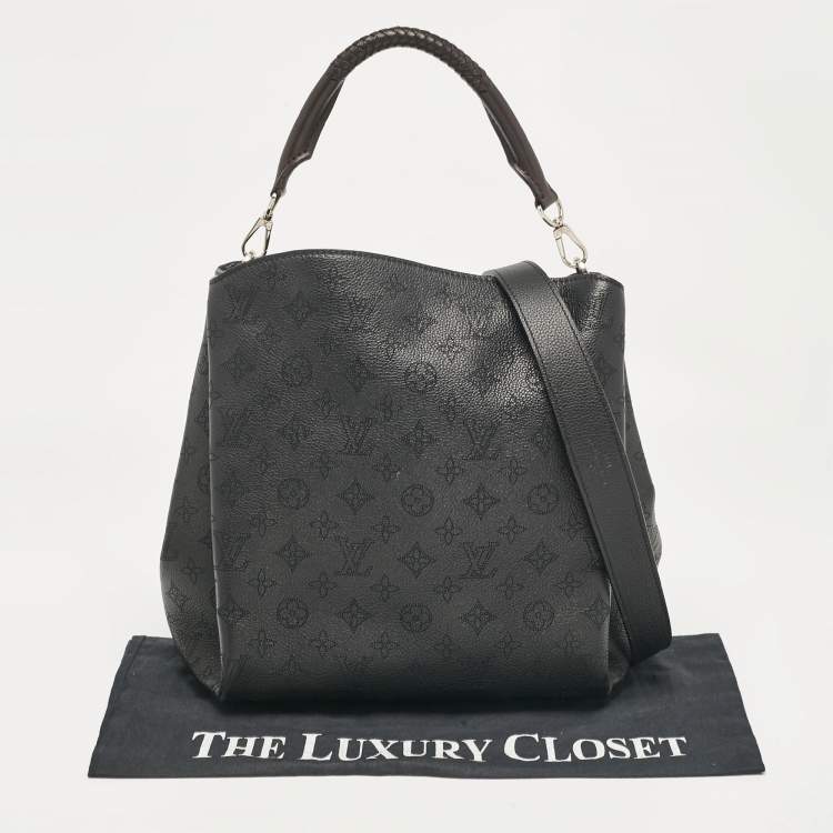 Pre Owned Louis Vuitton Black Monogram Mahina Leather Babylone PM Bag
