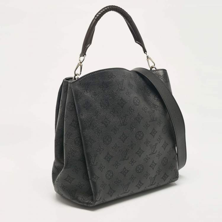 Pre Owned Louis Vuitton Black Monogram Mahina Leather Babylone PM Bag