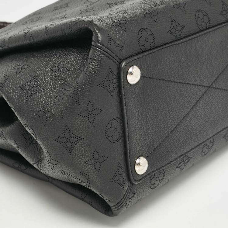 Pre Owned Louis Vuitton Black Monogram Mahina Leather Babylone PM Bag