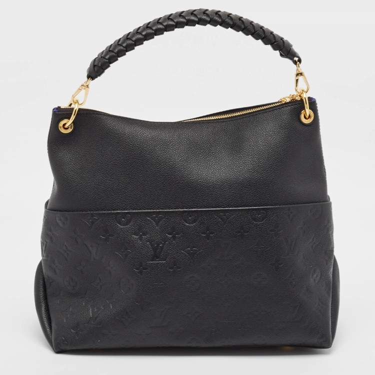 Pre Owned Louis Vuitton Black Monogram Empreinte Leather Maida Bag