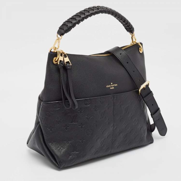 Pre Owned Louis Vuitton Black Monogram Empreinte Leather Maida Bag