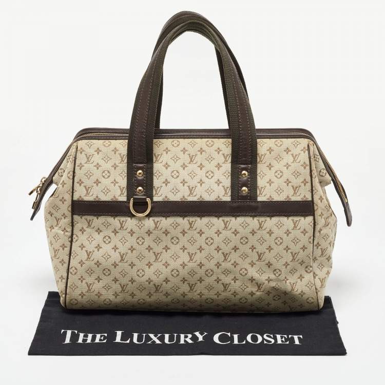 Pre Owned Louis Vuitton Beige/Brown Monogram Mini Lin Canvas Josephine GM Bag