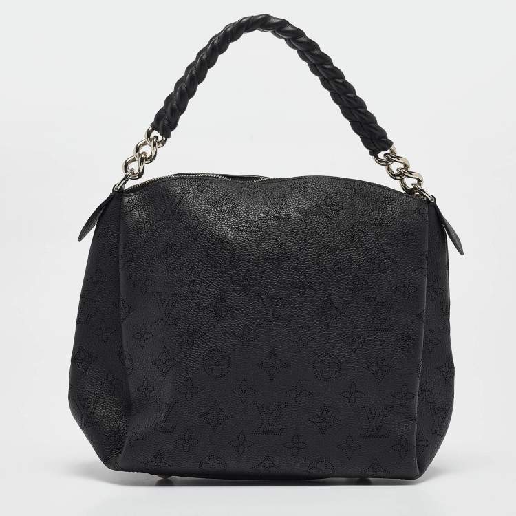 Pre Owned Louis Vuitton Black Monogram Mahina Leather Babylone Chain BB Bag