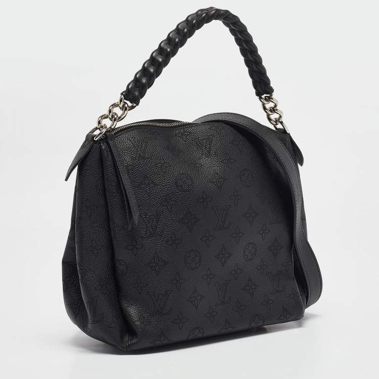 Pre Owned Louis Vuitton Black Monogram Mahina Leather Babylone Chain BB Bag