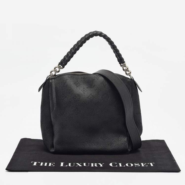 Pre Owned Louis Vuitton Black Monogram Mahina Leather Babylone Chain BB Bag