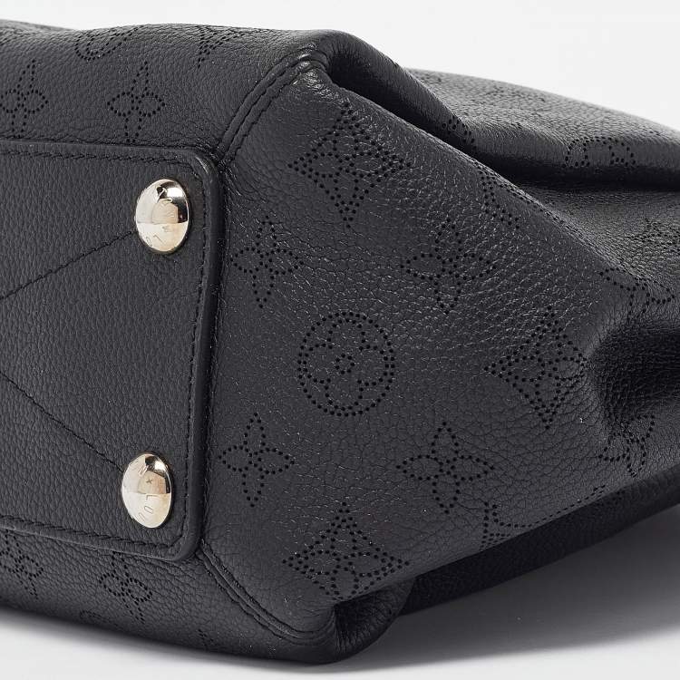 Pre Owned Louis Vuitton Black Monogram Mahina Leather Babylone Chain BB Bag