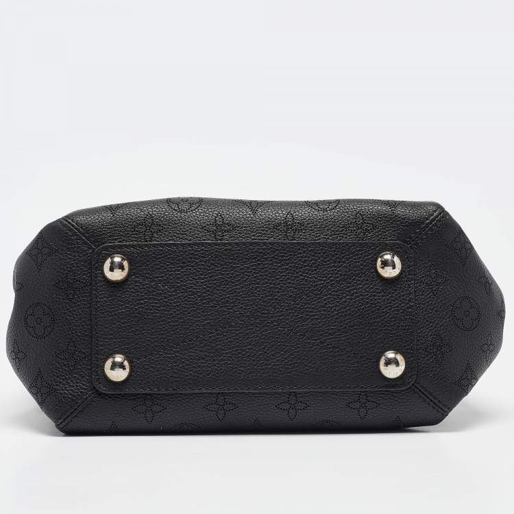 Pre Owned Louis Vuitton Black Monogram Mahina Leather Babylone Chain BB Bag