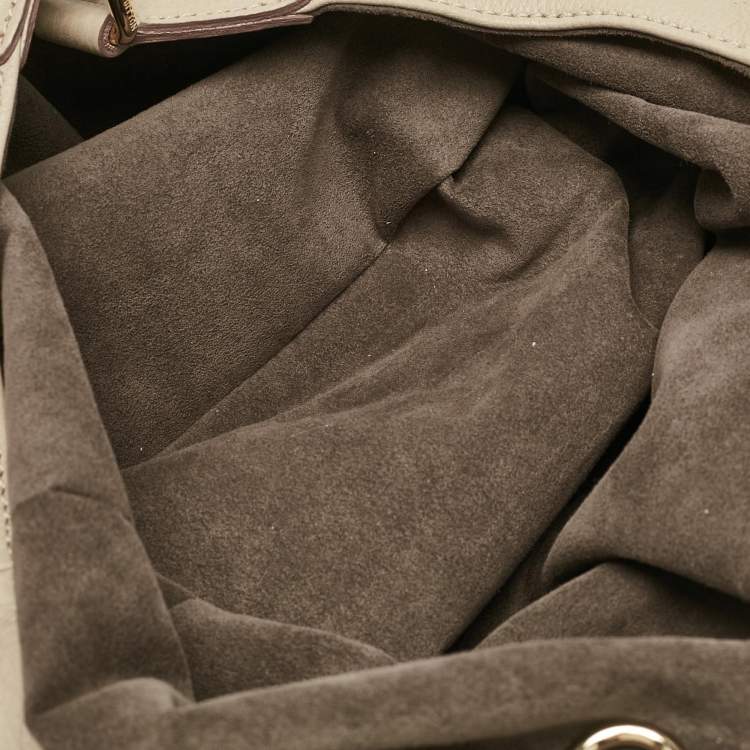Pre Owned Louis Vuitton Beige Monogram Mahina Leather Surya L Bag