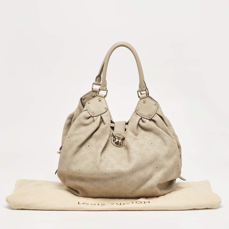 Pre Owned Louis Vuitton Beige Monogram Mahina Leather Surya L Bag