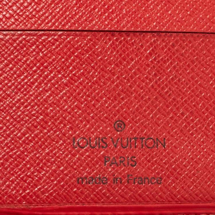 Pre Owned Louis Vuitton Red Epi Leather Porte Billets Compact Wallet 