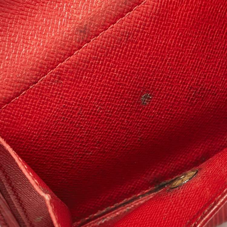 Pre Owned Louis Vuitton Red Epi Leather Porte Billets Compact Wallet 