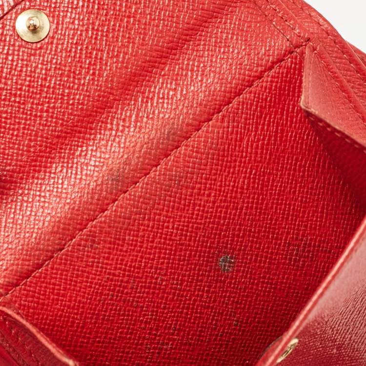 Pre Owned Louis Vuitton Red Epi Leather Porte Billets Compact Wallet 