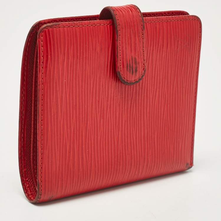 Pre Owned Louis Vuitton Red Epi Leather Porte Billets Compact Wallet 