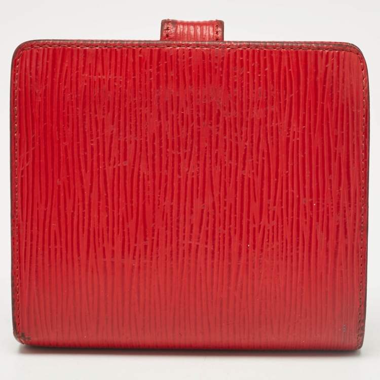 Pre Owned Louis Vuitton Red Epi Leather Porte Billets Compact Wallet 