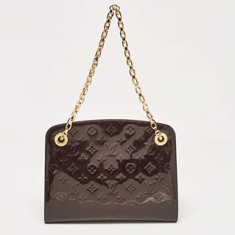 Pre Owned Louis Vuitton Amarante Monogram Vernis Virginia MM Bag