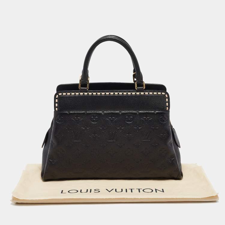 Pre Owned Louis Vuitton Black Monogram Empreinte Leather Vosges MM Bag