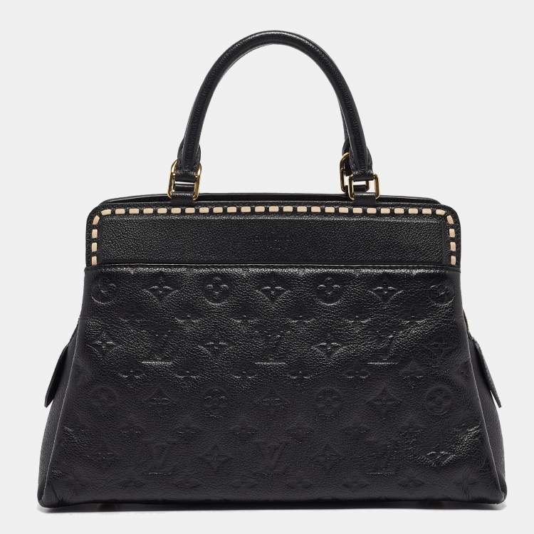 Pre Owned Louis Vuitton Black Monogram Empreinte Leather Vosges MM Bag