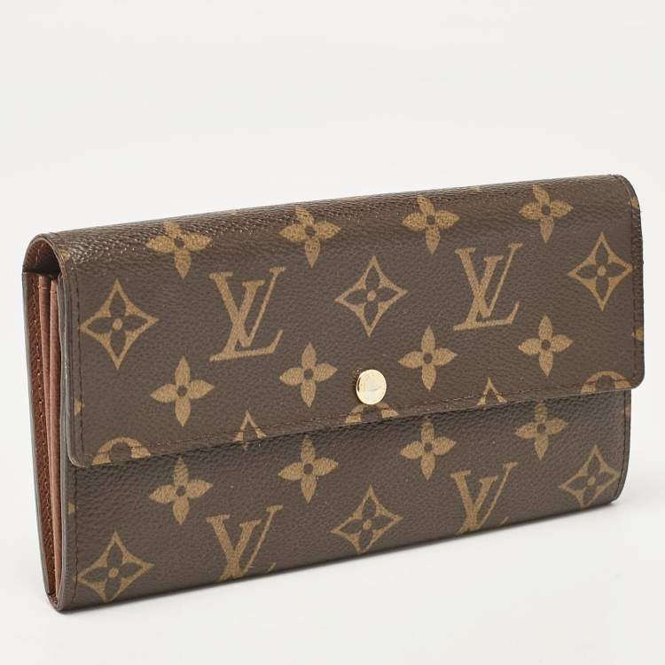 Pre Owned Louis Vuitton Brown Monogram Canvas Sarah Wallet