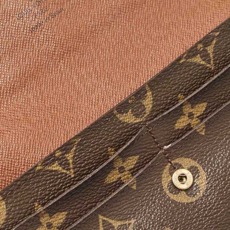 Pre Owned Louis Vuitton Brown Monogram Canvas Sarah Wallet