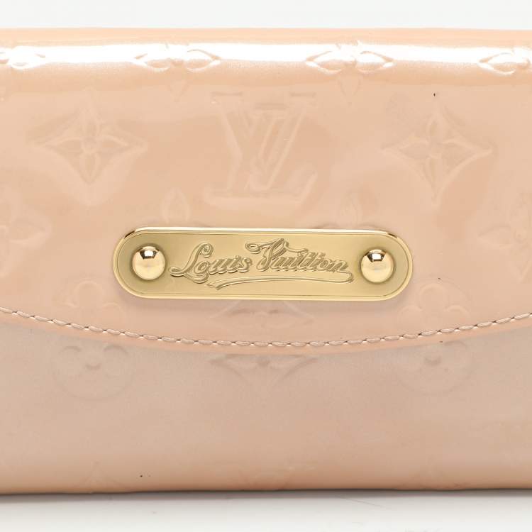 Pre Owned Louis Vuitton Beige Monogram Vernis Leather Sunset Boulevard Clutch