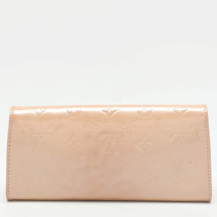 Pre Owned Louis Vuitton Beige Monogram Vernis Leather Sunset Boulevard Clutch