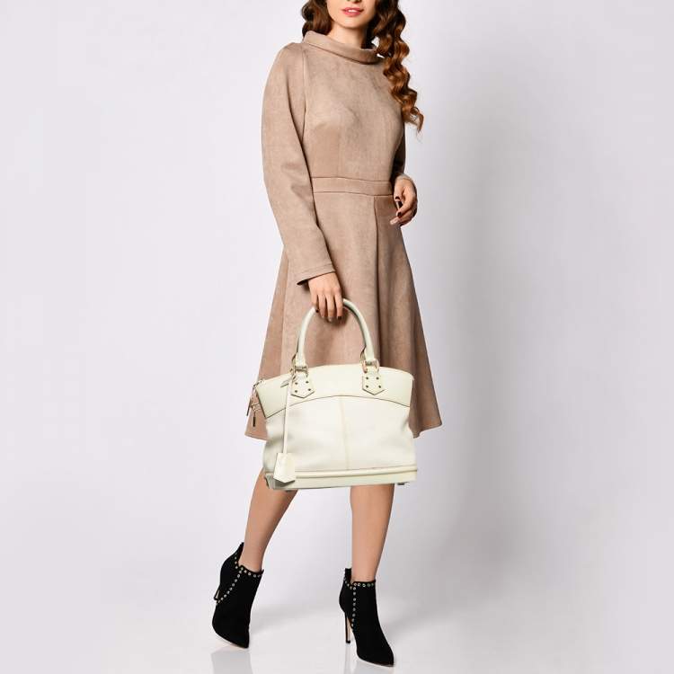 Pre Owned Louis Vuitton Cream Suhali Leather Lockit PM Bag