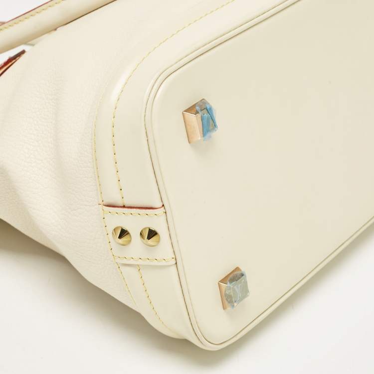 Pre Owned Louis Vuitton Cream Suhali Leather Lockit PM Bag